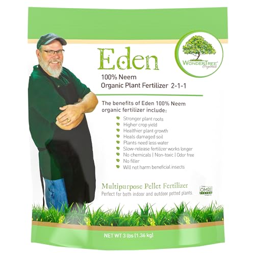 Eden 100% Organic Neem Cake | All-Natural | for Garden, Indoor or Outdoor Plants | OMRI Listed (3 lbs)